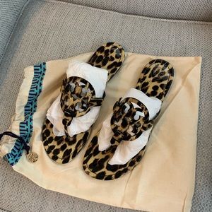 Tory Burch Leopard Printed Millers Size 10 NWOT